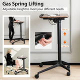 Tangkula Mobile Standing Desk, Height Adjustable Laptop Stand with Anti-Fall Baffle