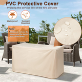Tangkula 42 Inch Propane Fire Pit Table, Patiojoy 60,000 BTU Outdoor Rectangle Gas Fire Table with Ceramic Tabletop