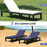 Tangkula Patio Wicker Lounge Chair, Outdoor Rattan Adjustable Reclining Backrest Lounger Chairs