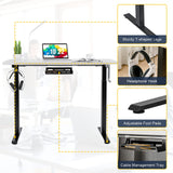 Manual Height Adjustable Standing Desk, 48" x 24" Crank Sit to Stand Desk