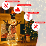 Tangkula Christmas Outdoor Lighted Snowman Yard Xmas Decorations and Zip Ties Indoor/Outdoor Holiday Decoration