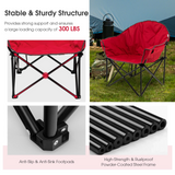 Tangkula Oversized Camping Chair, Outdoor Padded Folding Chair with Cup Holder