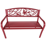 Outdoor Garden Bench Park Bench, Patio Red Bird Bench Loveseat W/Backrest & Armrests