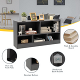 Tangkula Wood Storage Cube Bookcase, 2 Tier 5 Cube Open Shelf Storage Cabinet, Multipurpose Bookshelf