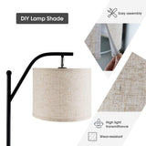 Floor Lamp for Living Room, Mid Century Tall Pole Lamp with Arc Hanging Shade