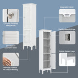 Tangkula Bathroom Storage Cabinet, 63 Inch Tall Narrow Storage Cabinet with 1 Adjustable Shelf and 2 Doors