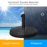 49 LBS Patio Umbrella Base, 20.5 Inch Outdoor Umbrella Stand W/Rattan Design