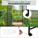7.2 Ft Garden Arbor, Metal Trellis Arch for Climbing Plants, Indoor Outdoor Rose Arbor with Gate