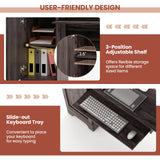 Tangkula L-Shaped Office Desk with Storage Drawers & Keyboard Tray