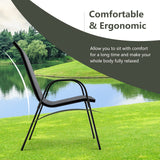 Tangkula 4 Pieces Patio Dining Chairs, Outdoor Stackable All Weather Heavy Duty Dining Chairs Set with Armrests