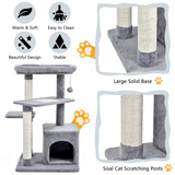 Tangkula Cat Tree for Indoor Cats, 33.5 inch Multi-Level Cat Tower W/Scratching Posts