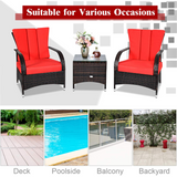 Tangkula 3-Piece Patio Conversation Set, Outdoor Wicker Furniture Set