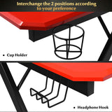 Tangkula Gaming Desk, Z-Shaped Computer Desk Professional Gamer Workstation with PVC Blow Molding Textured Surface