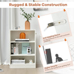 3 Tier Bookcase, Floor Standing Open Bookshelf with 18-Position Adjustable Shelves - Tangkula