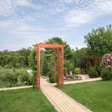 88-Inch Wooden Garden Arbor with Trellis, Decoration Outdoor Rose Arbor with Metal Connection