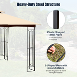 Tangkula 10 x 10 FT Patio Gazebo, Double Roof Outdoor Gazebo