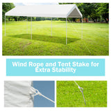 10 x 20 Feet Carport, Waterproof Car Canopy with 6 Steel Legs, Ball Bungees & Wind Rope