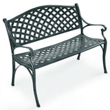 Outdoor Garden Bench Park Bench, All-Weather Cast Aluminum Patio Bench Chair Porch Loveseat