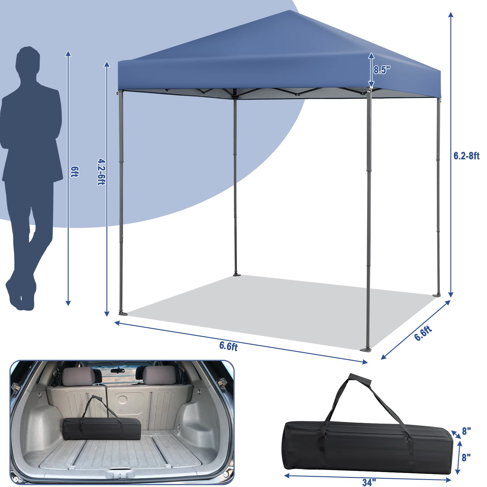 6.6 ft x 6.6 ft Outdoor Pop-up Instant Canopy Tent - Tangkula