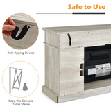 Tangkula Fireplace TV Stand for TVs Up to 65 Inch, Electric Fireplace TV Console w/Remote Control, Overheat Protection