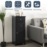 Bathroom Floor Cabinet, Wooden Side Storage Organizer Unit