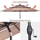 10 Ft 3 Tier Patio Umbrella, Outdoor Umbrella W/Double Vented