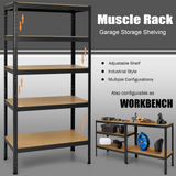 Tangkula 72" Storage Shelves, Heavy Duty Steel Frame 5-Tier Garage Shelf