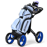 Tangkula Golf Push Pull Cart, Lightweight Aluminum Collapsible Golf Push Cart with 4 Wheels