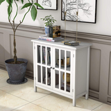 Tangkula Sideboard Buffet Storage Cabinet, Kitchen Storage Cabinet with 2 Glass Doors