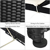 Tangkula Outdoor Chaise Lounge Chair, 5-Position Adjustable Rattan Recliner Chair