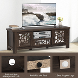 Tangkula TV Stand for 60 Inch TVs, Retro Entertainment Center, TV Console Cabinet w/Open Shelf & Drawer & Cable Hole