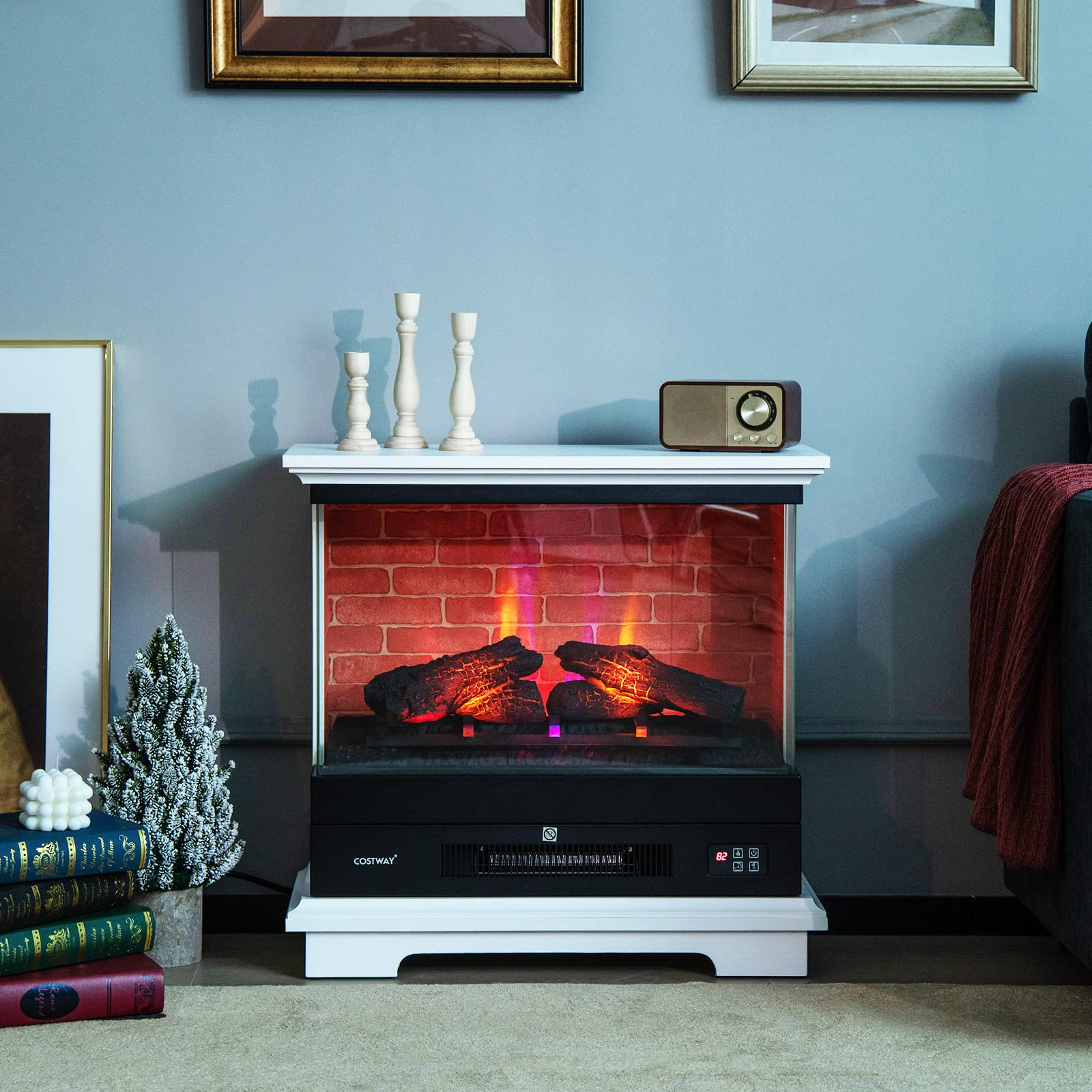  27 Inch Freestanding Fireplace - Tangkula