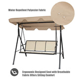 Tangkula 3 Person Patio Swing, Steel Frame with Polyester Angle Adjustable Canopy