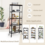 Tangkula 5 Layer Bookshelf, Freestanding Storage Shelving Unit with Steel Frame