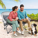 Tangkula Loveseat Camping Chair, Folding Camp Chair with Padded Seat