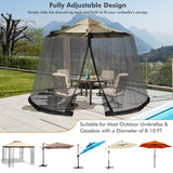 Tangkula Umbrella Netting, Patio Umbrella Mesh Screen with 2 Double-Zippered Doors