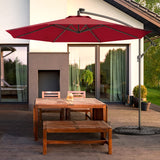 10FT Outdoor Patio Umbrella Solar LED Lighted Sun Shade Market Umbrella