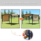 Tangkula 12' x 9' Pergola Gazebo Canopy Outdoor Patio Garden Steel Frame Sun Shelter with Retractable Canopy Shades