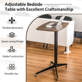 Tangkula Mobile Standing Desk, Height Adjustable Overbed Table, Pneumatic Bedside Table