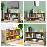 Tangkula Wood Storage Cube Bookcase, 2 Tier 5 Cube Open Shelf Storage Cabinet, Multipurpose Bookshelf