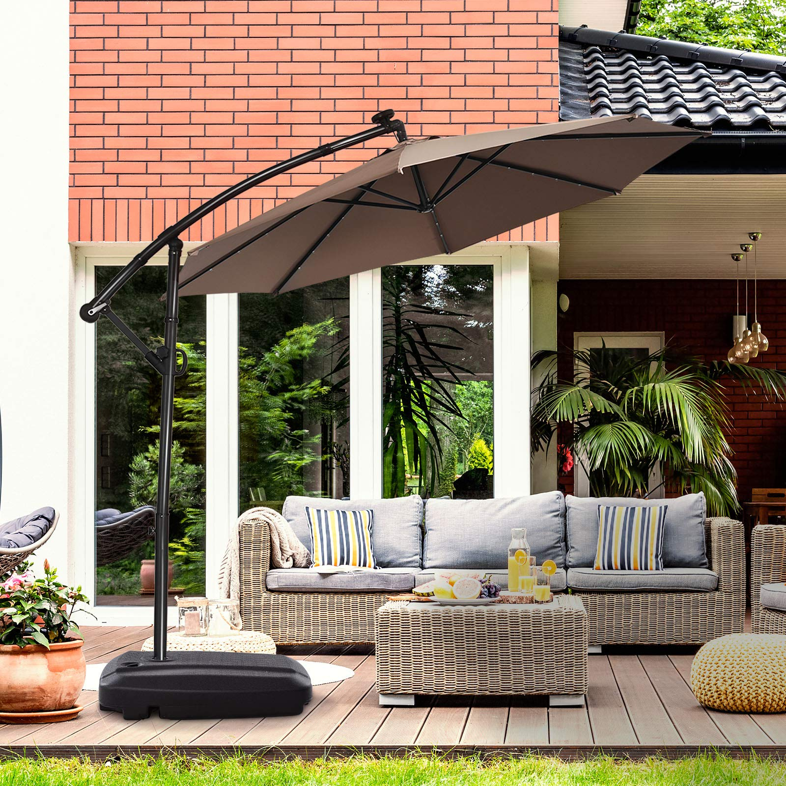 cantilever patio umbrella weighted base Wheeled Weight Base, for Universal Patio Cantilever Offset Umbrella