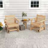 Tangkula Outdoor Fir Wood Glider Chair