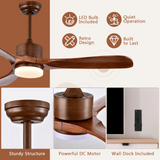 Tangkula 52 Inch Ceiling Fan with LED Light