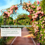 8.4 Ft Gothic Garden Arbor, Metal Arbor Trellis for Climbing Plants, Roses, Vines