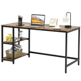 Tangkula Home Office Computer Desk with 2 Storage Shelves