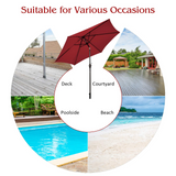 Tangkula 9FT Patio Umbrella, Outdoor Market Table Umbrella with Push Button Tilt Adjustment, Crank & 6 Sturdy Ribs for Garden