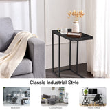Sofa Side Table, C Shaped End Table for Sofa Couch and Bed