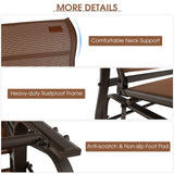Tangkula Patio Glider Bench, 2-Person Outdoor Rocking Bench with High Back & Curved Armrests(Brown)