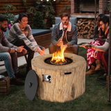 Tangkula 50,000 BTU Gas Fire Pit Table, Patiojoy 40" Round Propane Firepit with Removable Lid