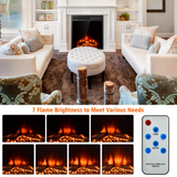 Tangkula Electric Fireplace Insert, Freestanding & Recessed Electric Fireplace Heater with Remote Control